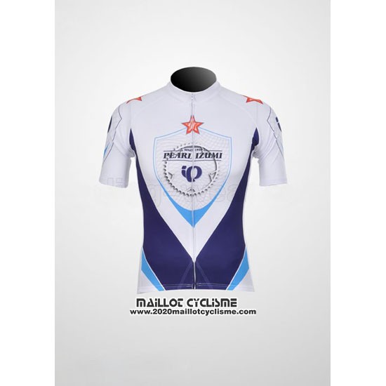 2011 Maillot Ciclismo Pearl Izumi Blanc et Bleu Manches Courtes et Cuissard